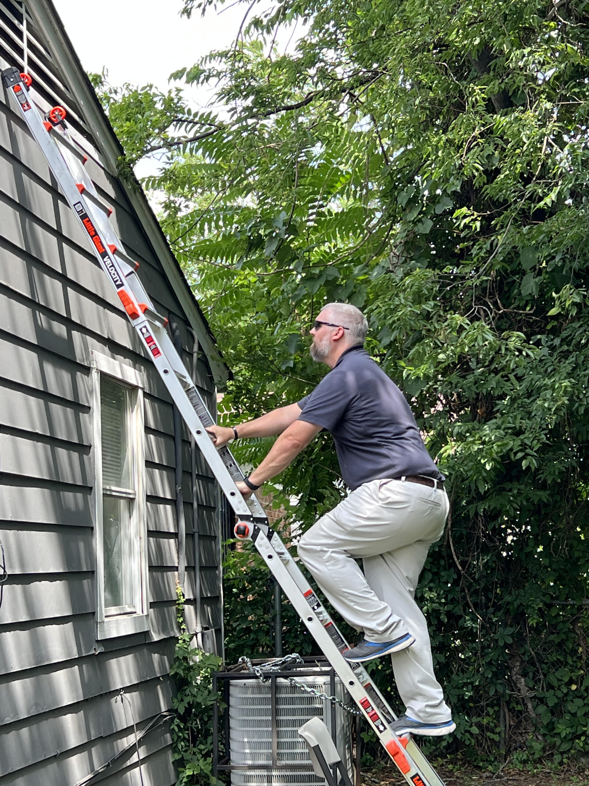 Home Inspector on Ladder